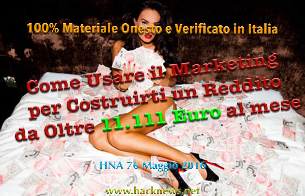 Marketing Online: 69 Segreti per costruirsi un reddito da oltre 11.000 euro al mese!